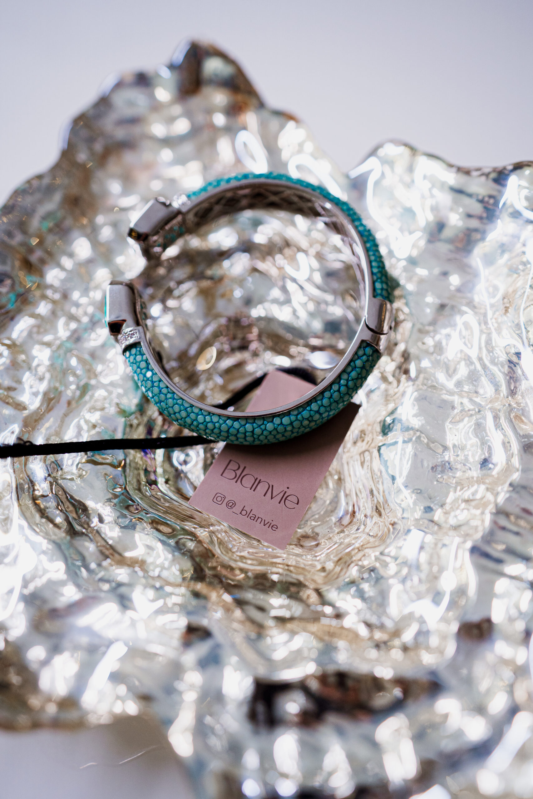 Bracelete Shagreen Turquesa