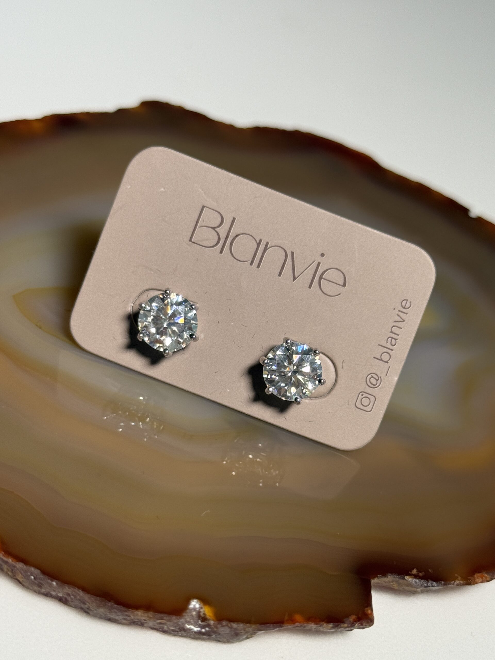 Brinco Moissanite Solitário Clássico