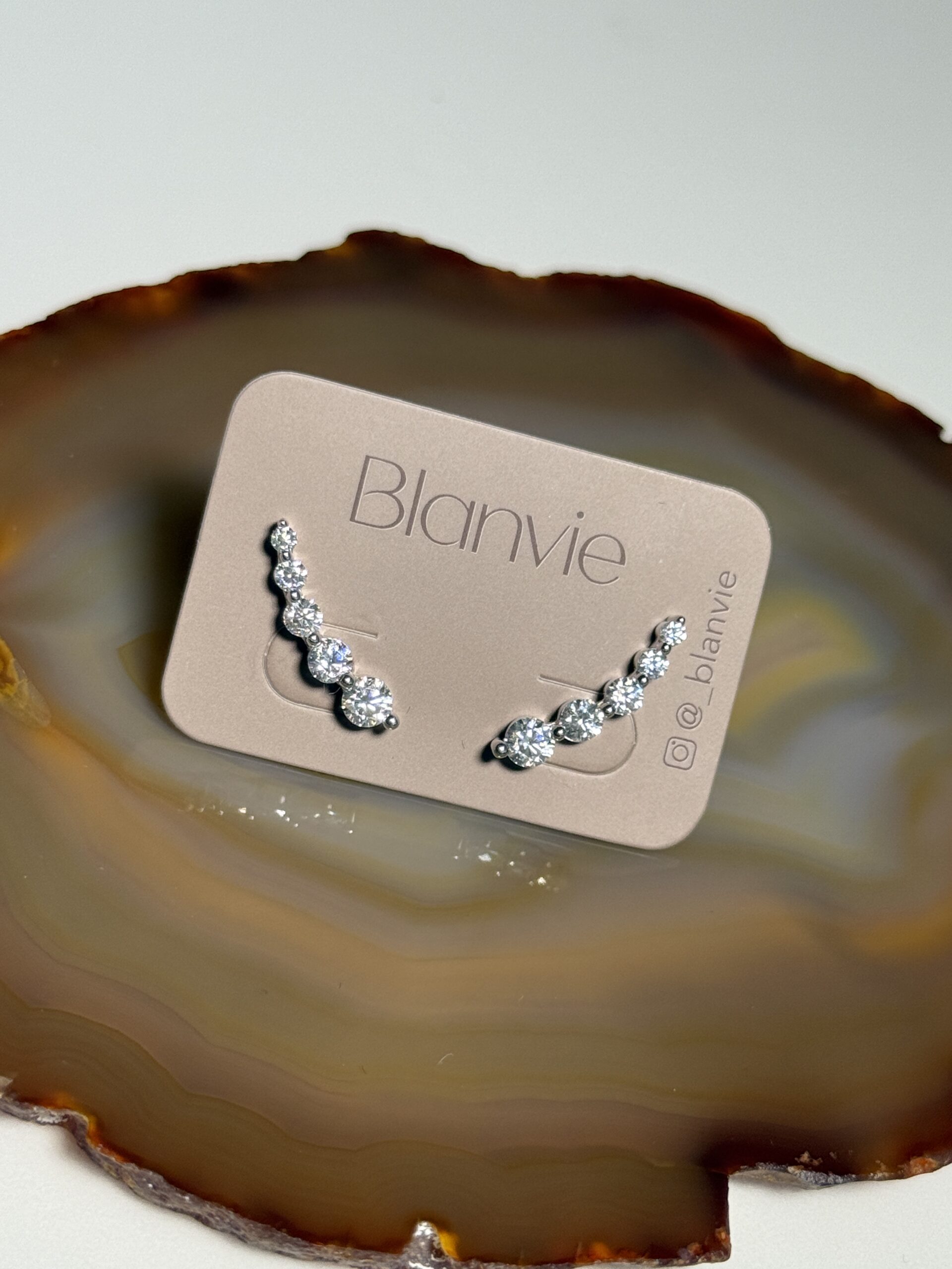 Brinco Ear Crawler Moissanite Escala de Brilho