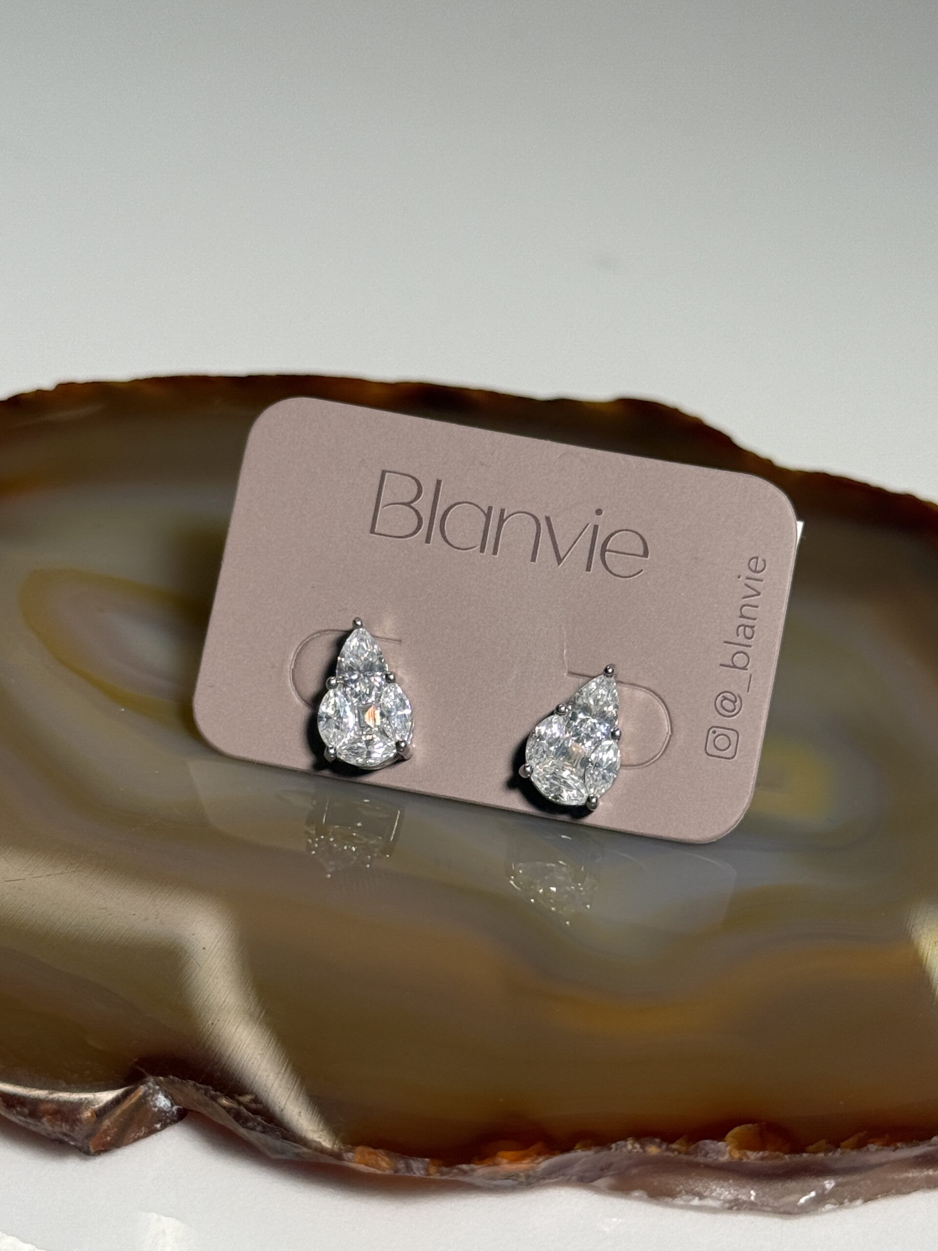 Brinco Gota Moissanite com Halo