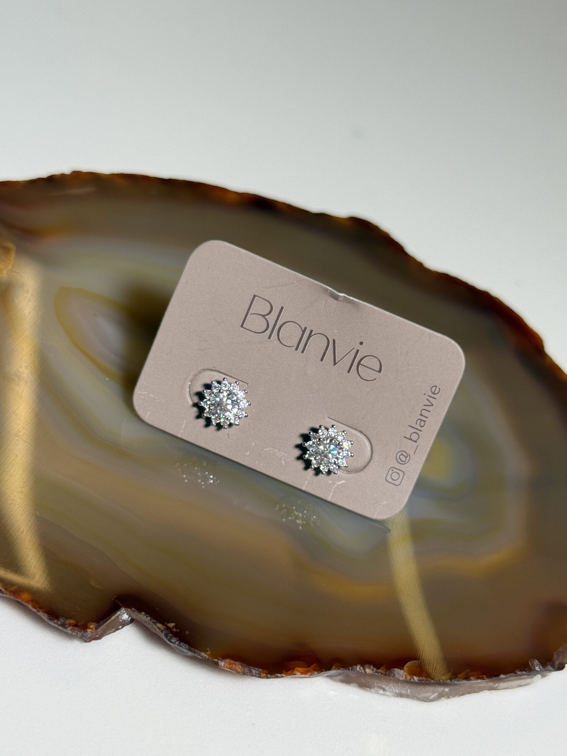 Brinco Flor de Neve Moissanite