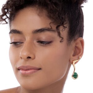 Brinco Traço Malaquita