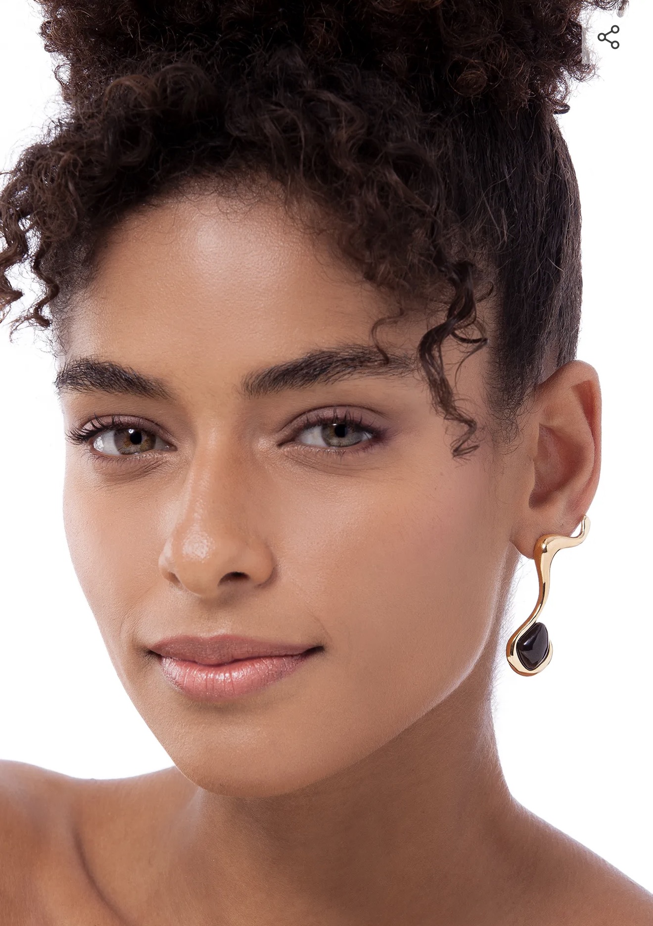 Brinco Traço Obsidiana Preta