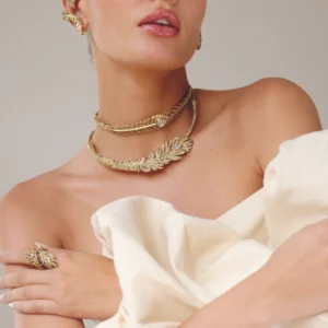 Choker Pavão - Ouro Vintage