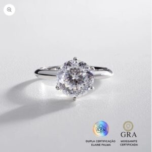 Anel Solitário Moissanite