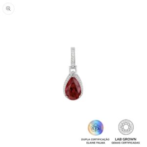 Pingente Gota com Rubi
