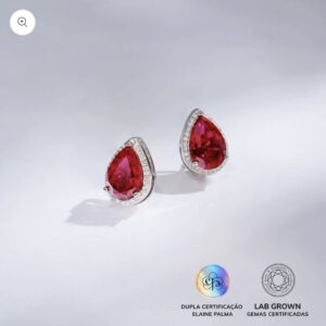 Brinco Gota com Rubi