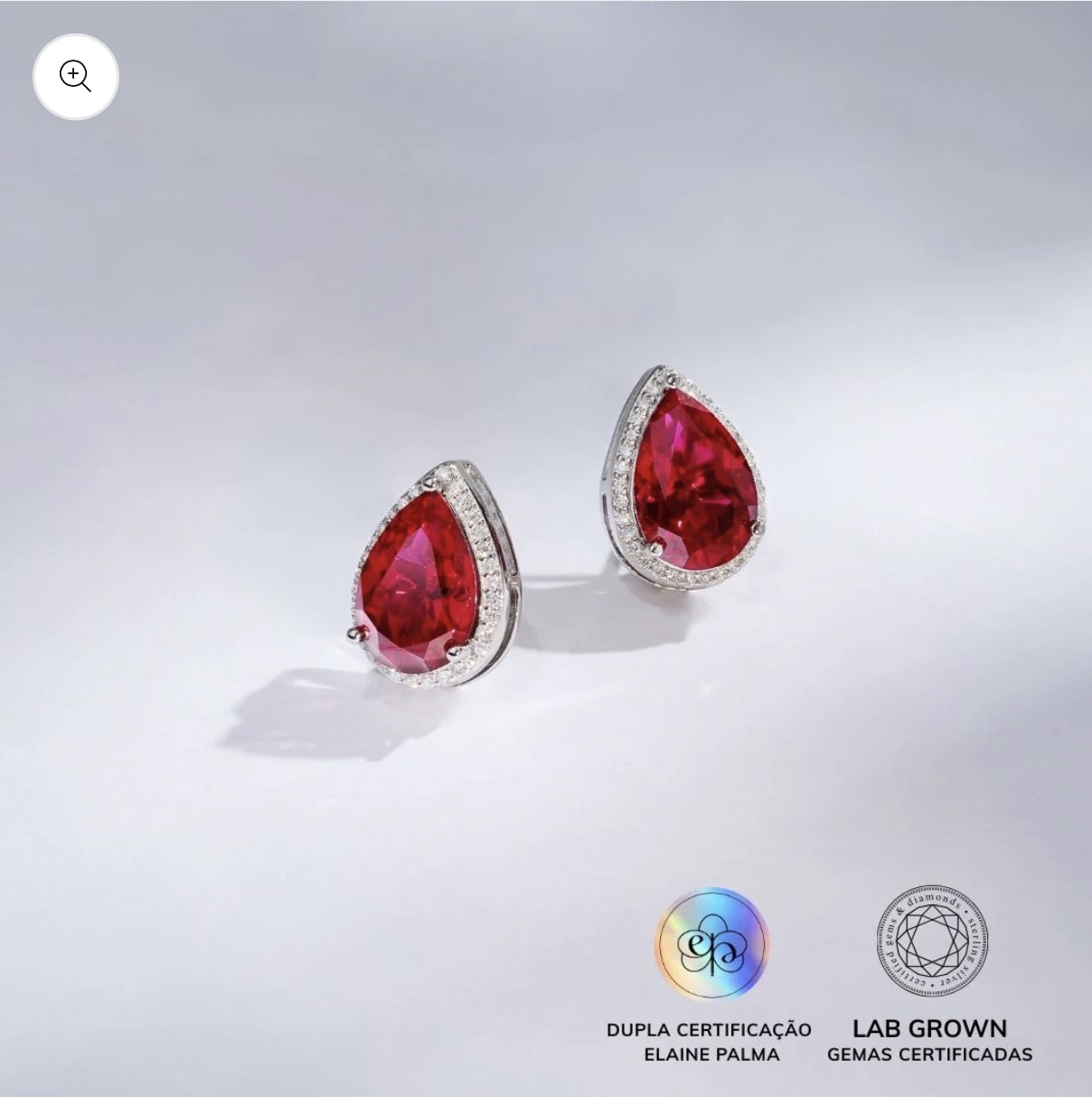 Brinco Gota com Rubi