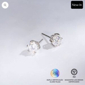 Brinco Solitário Com Diamante