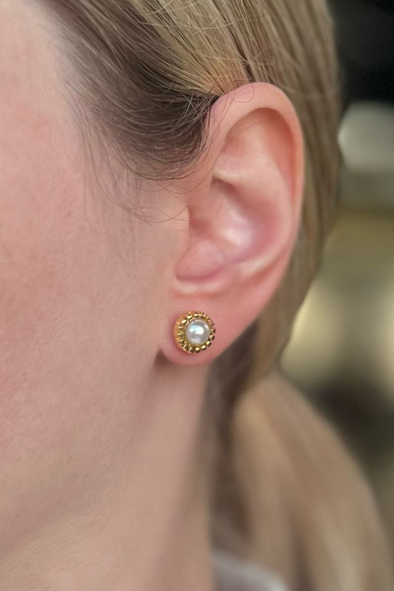 Mini Brincos Lin Gold Pérola