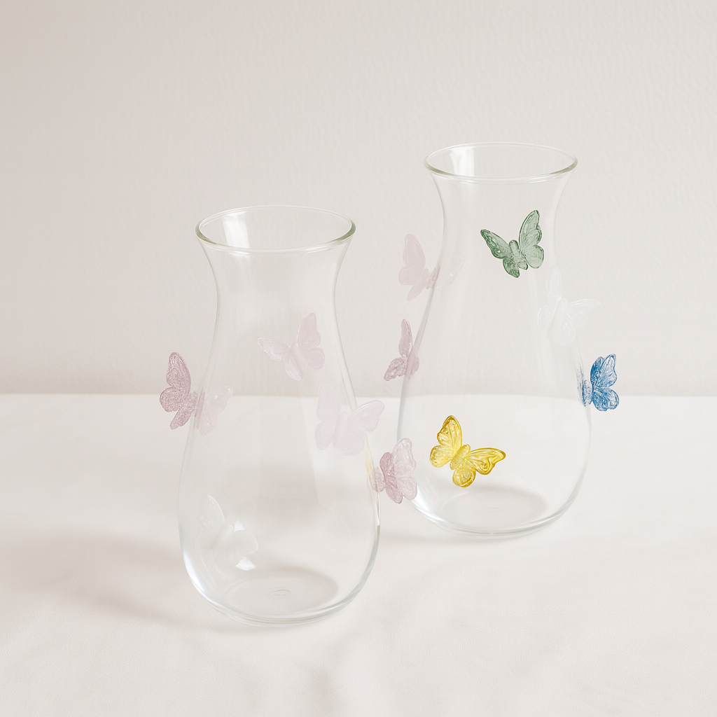 Vaso Borboletas em Vidro