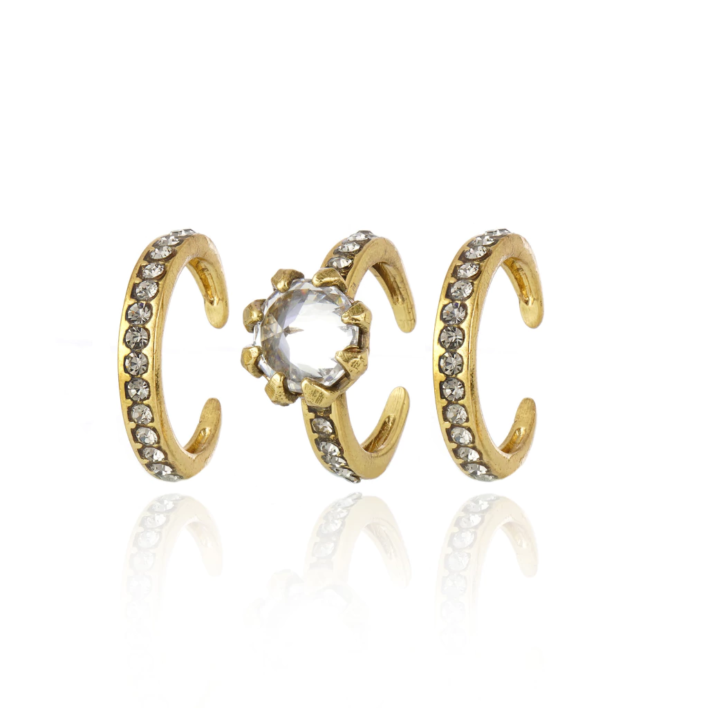 Trio de Anéi Star Harley - Ouro Vintage